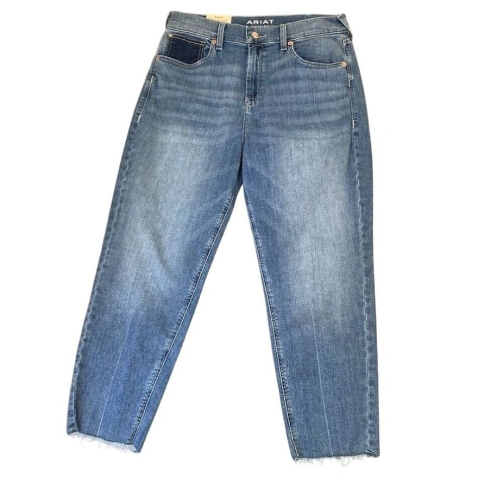 Ariat Women's Denim Boyfriend Jeans 31R Blue High Rise NWOT